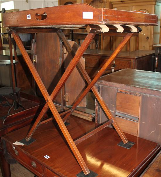 Mahogany butlers tray on stand